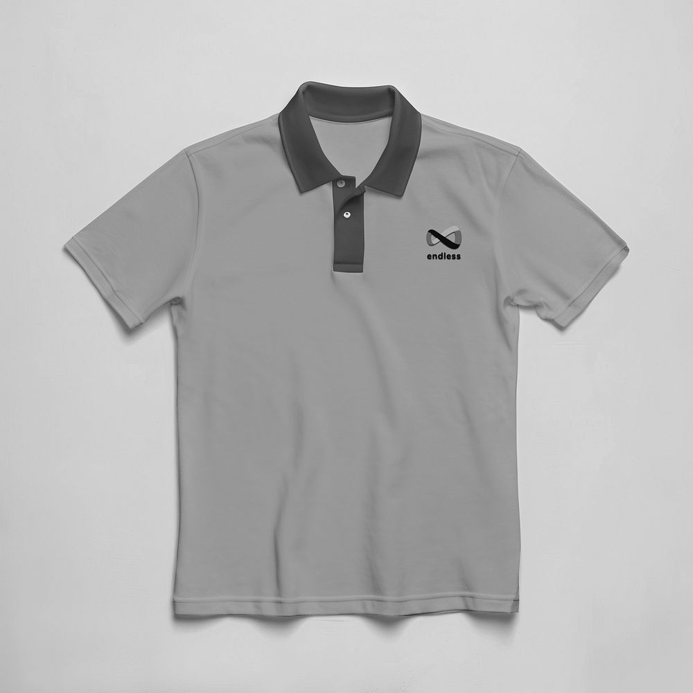 Gray polo shirt mockup psd