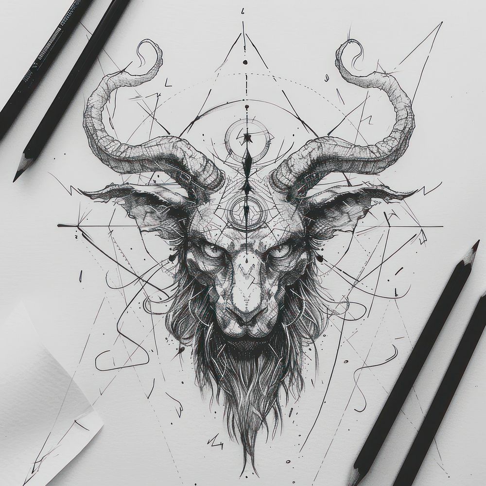 Satan drawing sketch art.