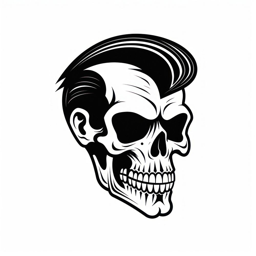 Skull drawing sketch black Free Photo Illustration rawpixel