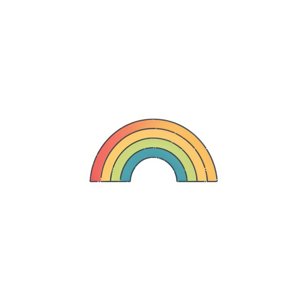 Rainbow icon shape logo white background.