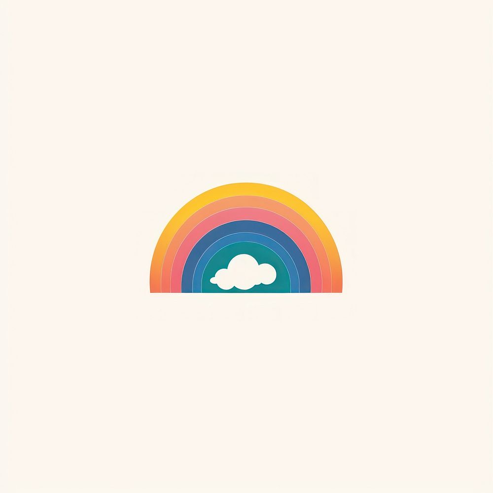 Rainbow icon nature shape logo.