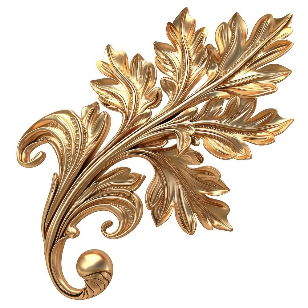 A baroque leaf jewelry pattern brooch.