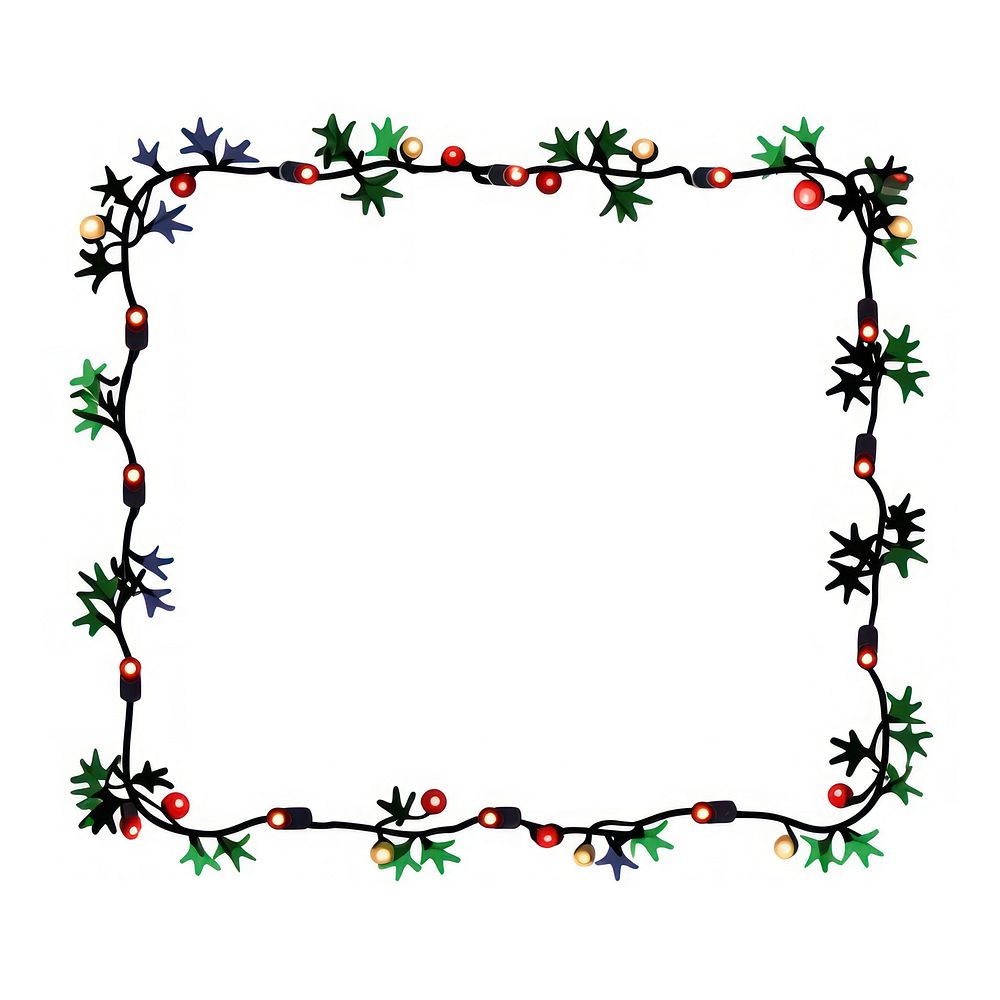 Christmas string light border pattern line art.