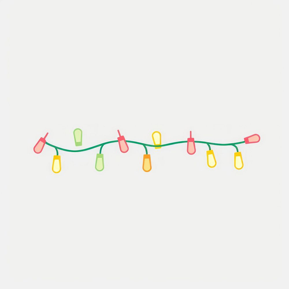 Acstract christmas light string line clip art.