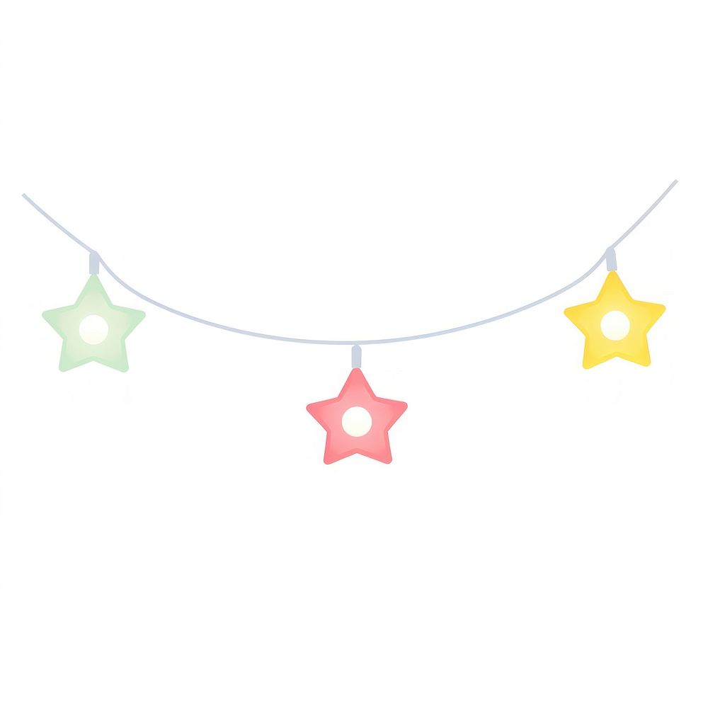 Star christmas light string white background illuminated celebration.