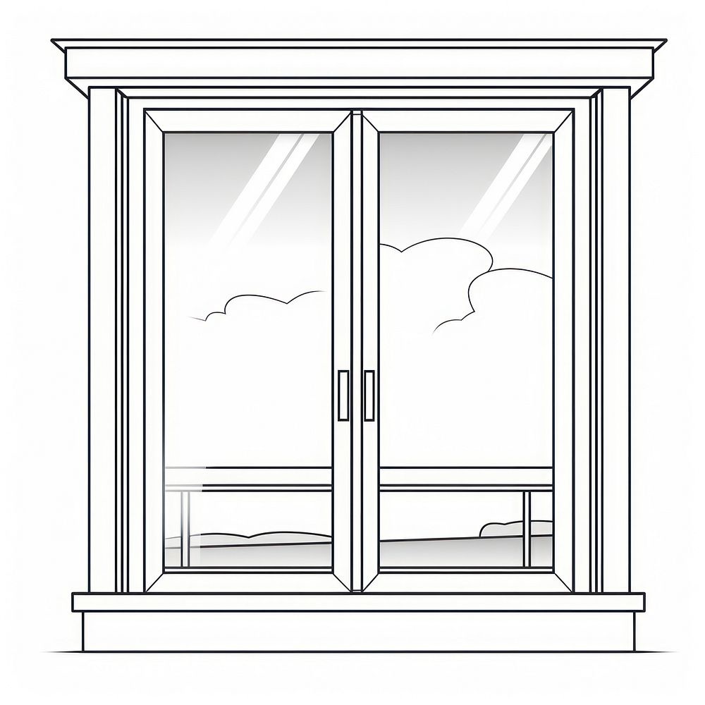 Window outline sketch architecture furniture cupboard.