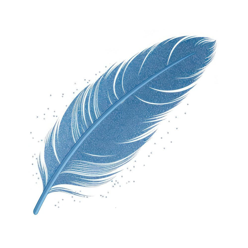 Feather icon blue art white background.