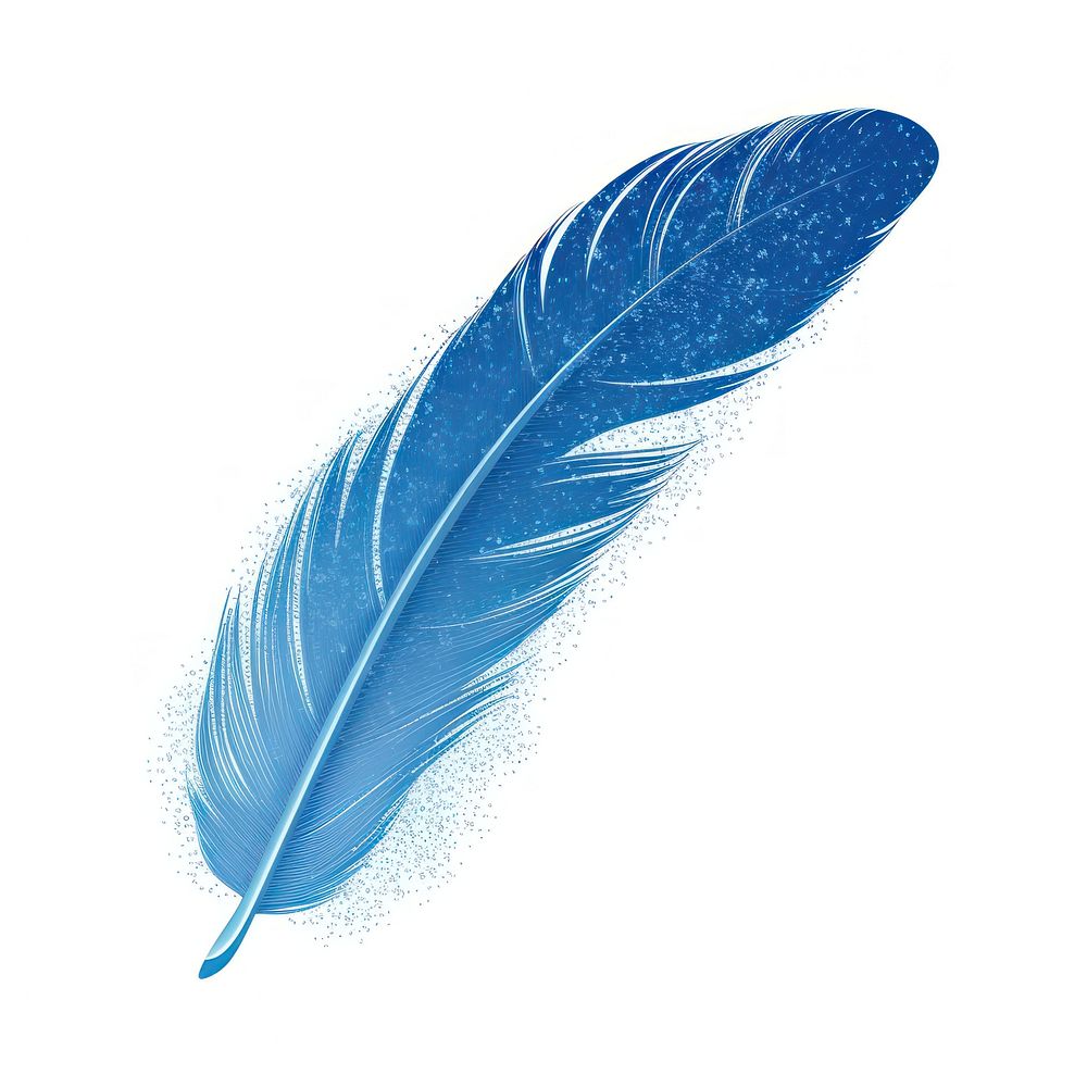 Feather icon blue white background lightweight.