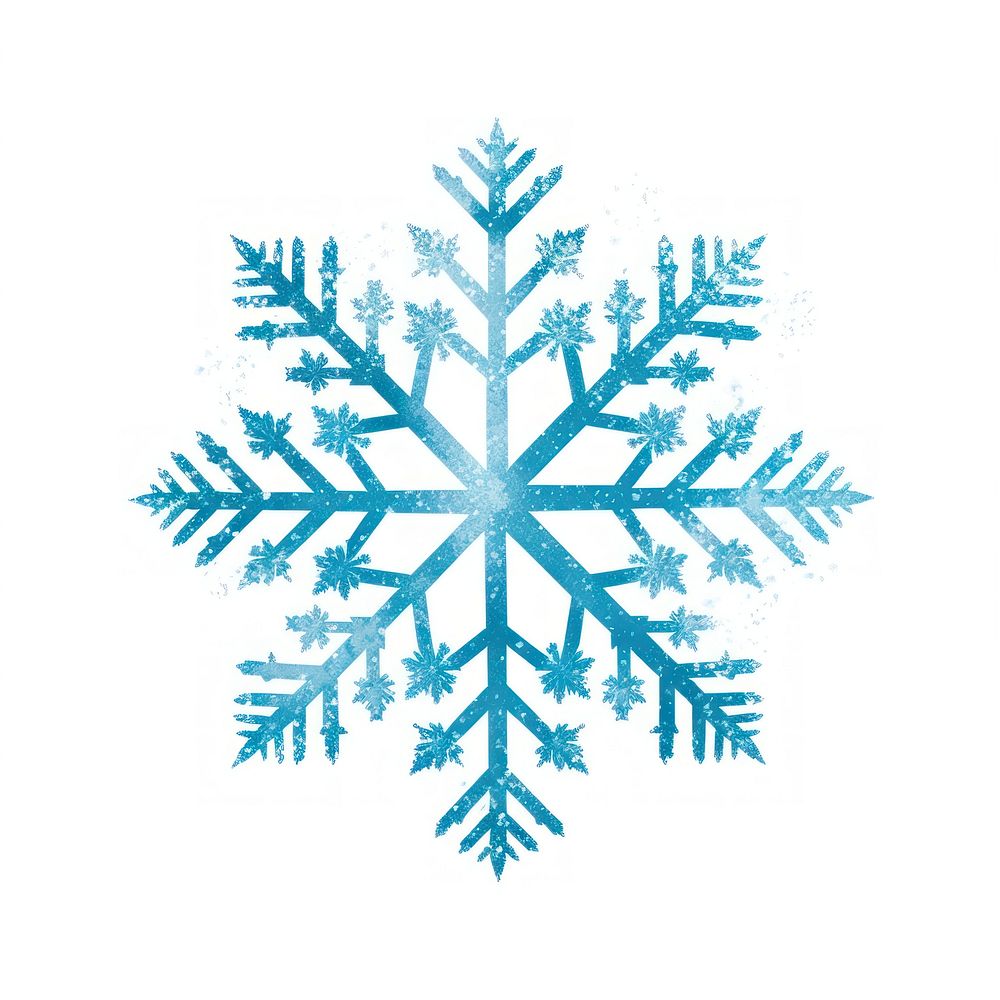 Snowflake icon shape white blue.