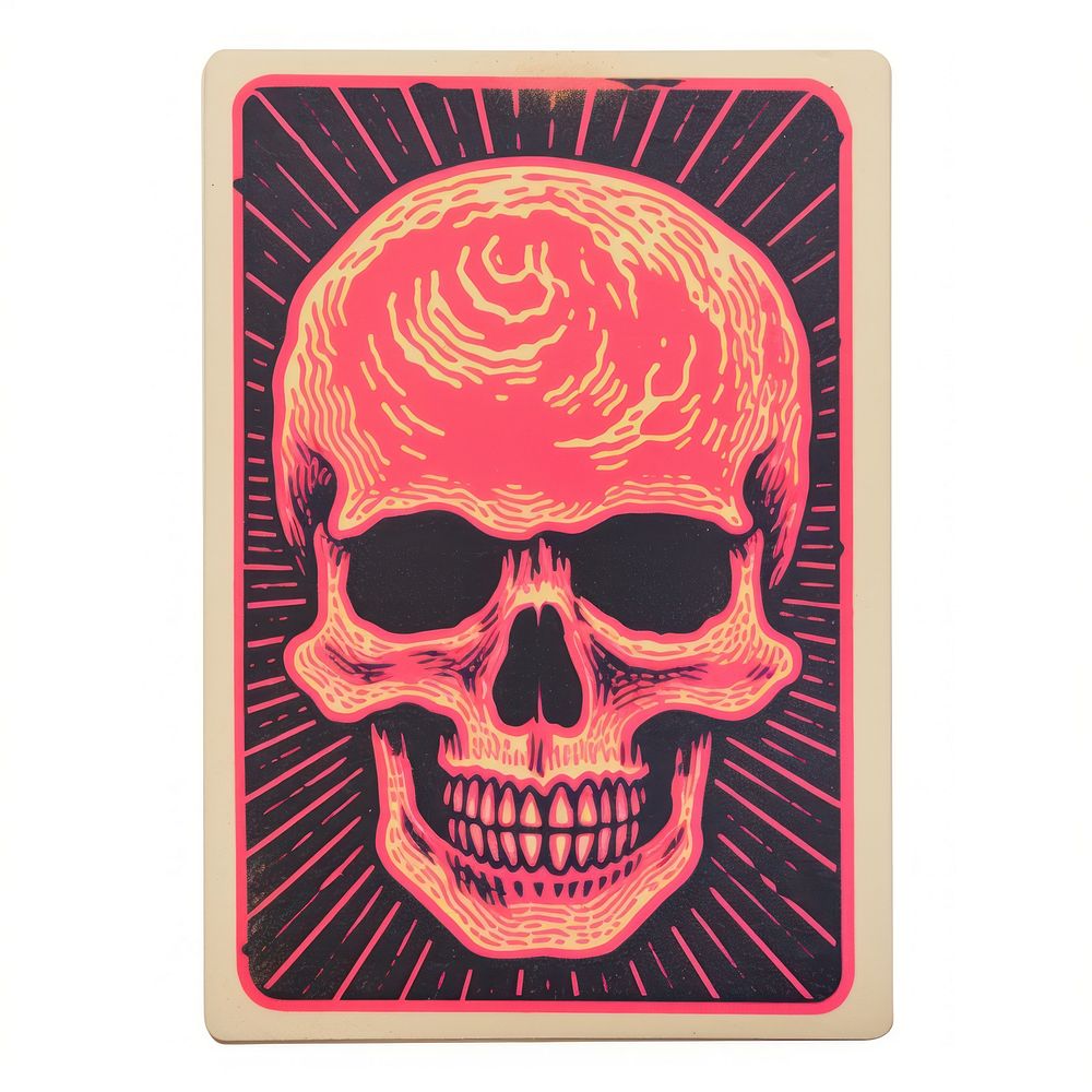 Tarot card Risograph style death representation creativity.