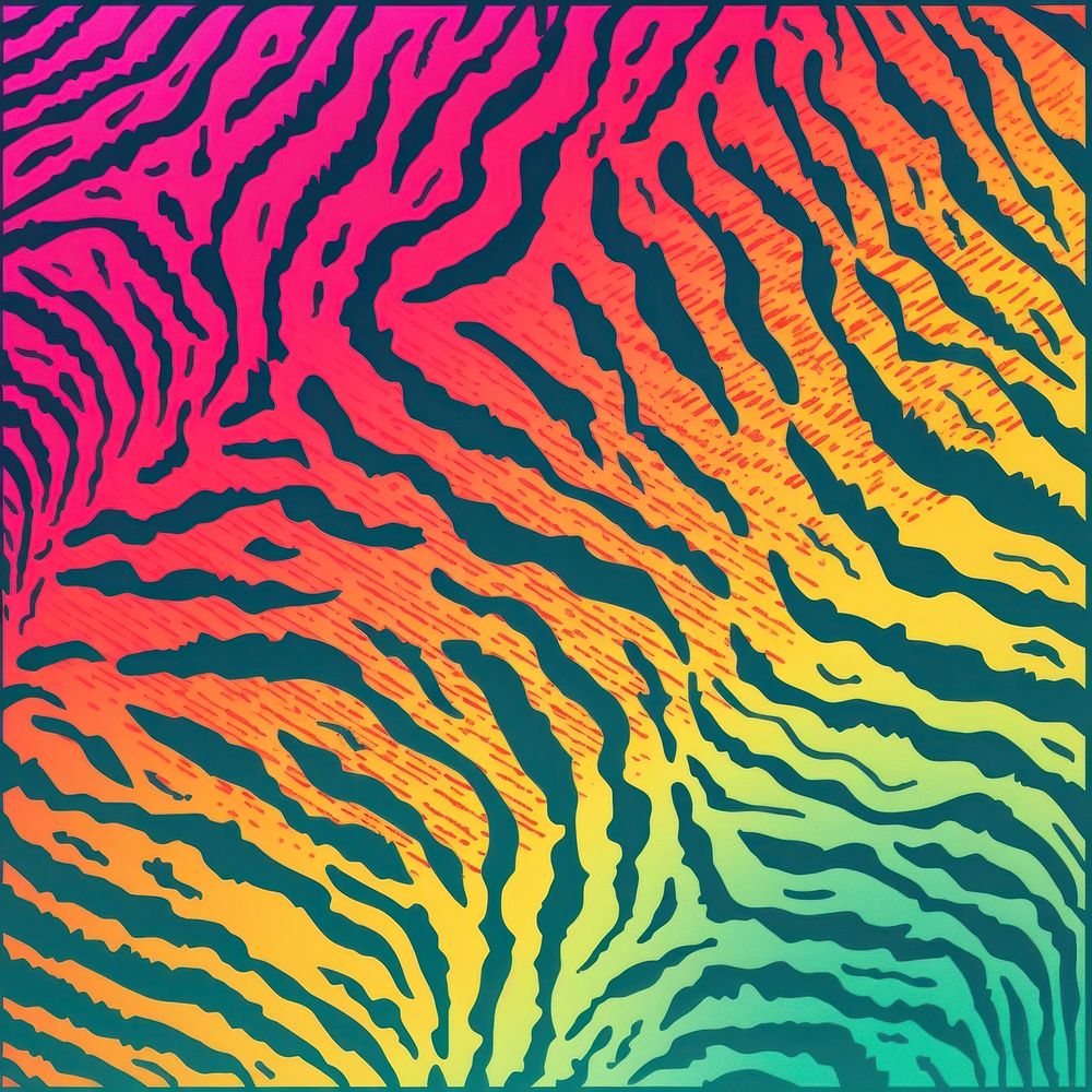 Tiger Risograph style backgrounds pattern texture.