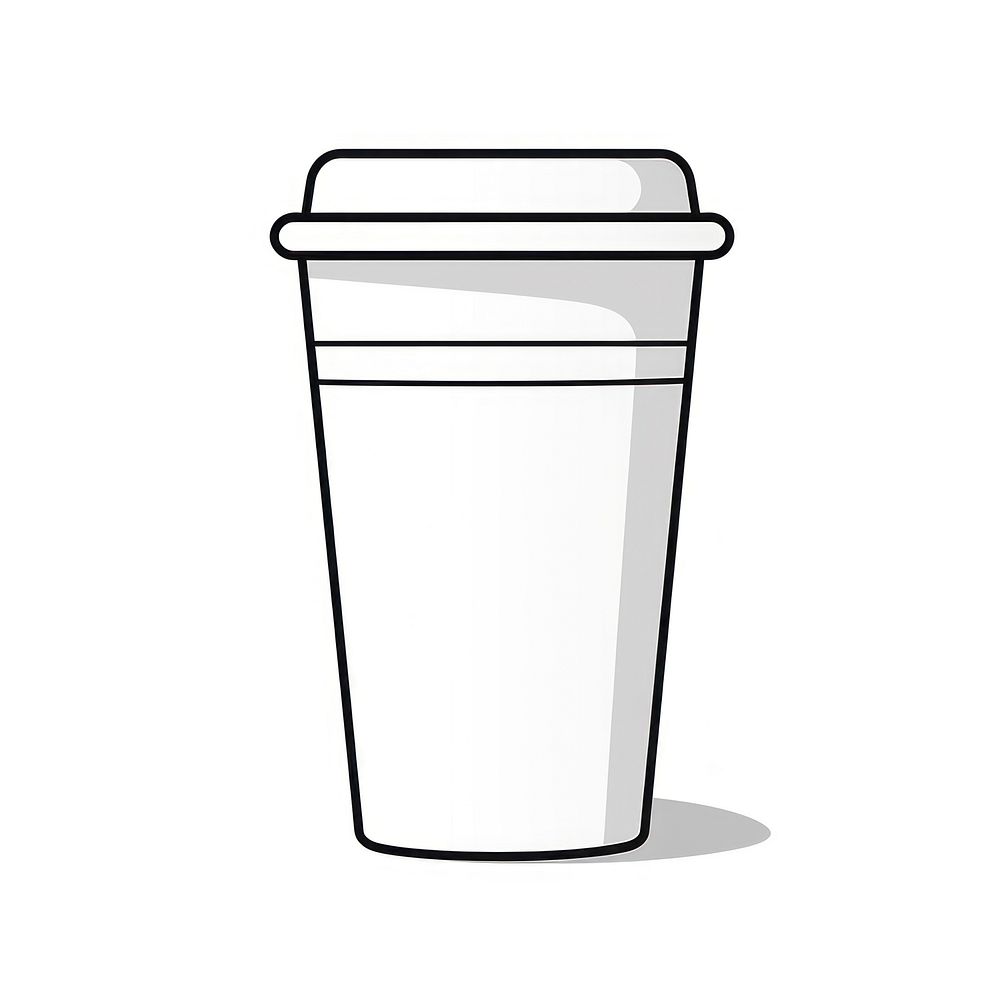 Disposable coffee cup outline sketch white background refreshment drinkware.
