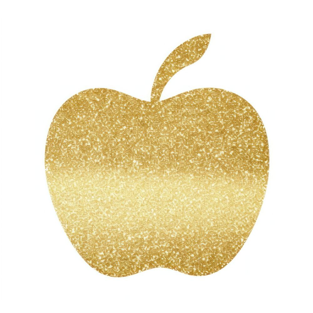 Apple icon plant gold white background.