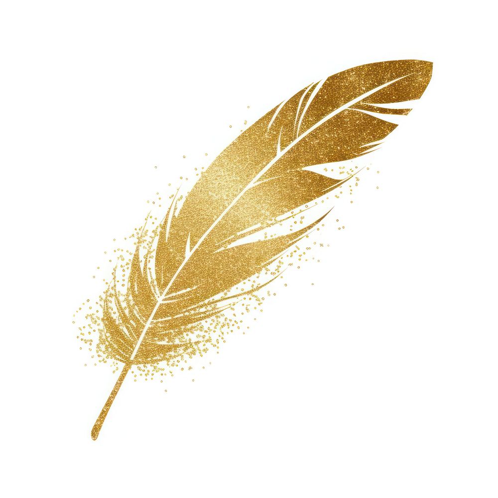 Feather icon gold white background lightweight.
