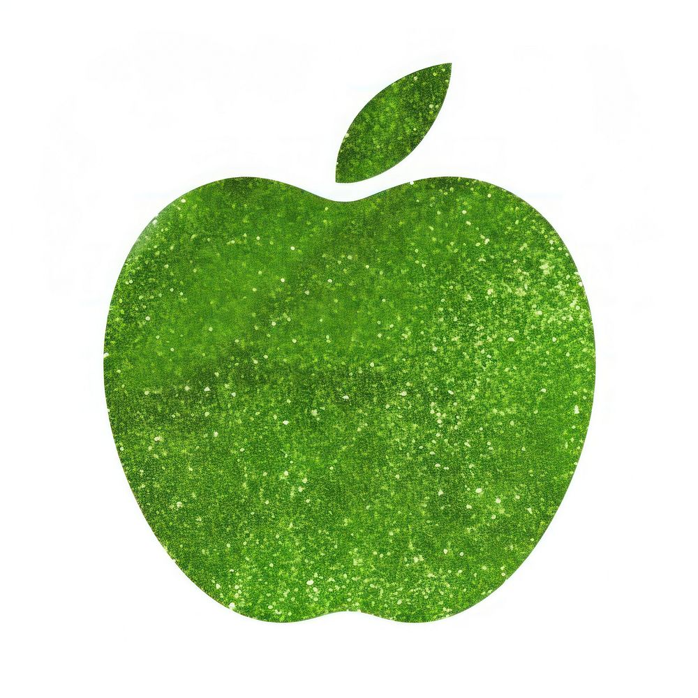 Apple icon glitter fruit green.