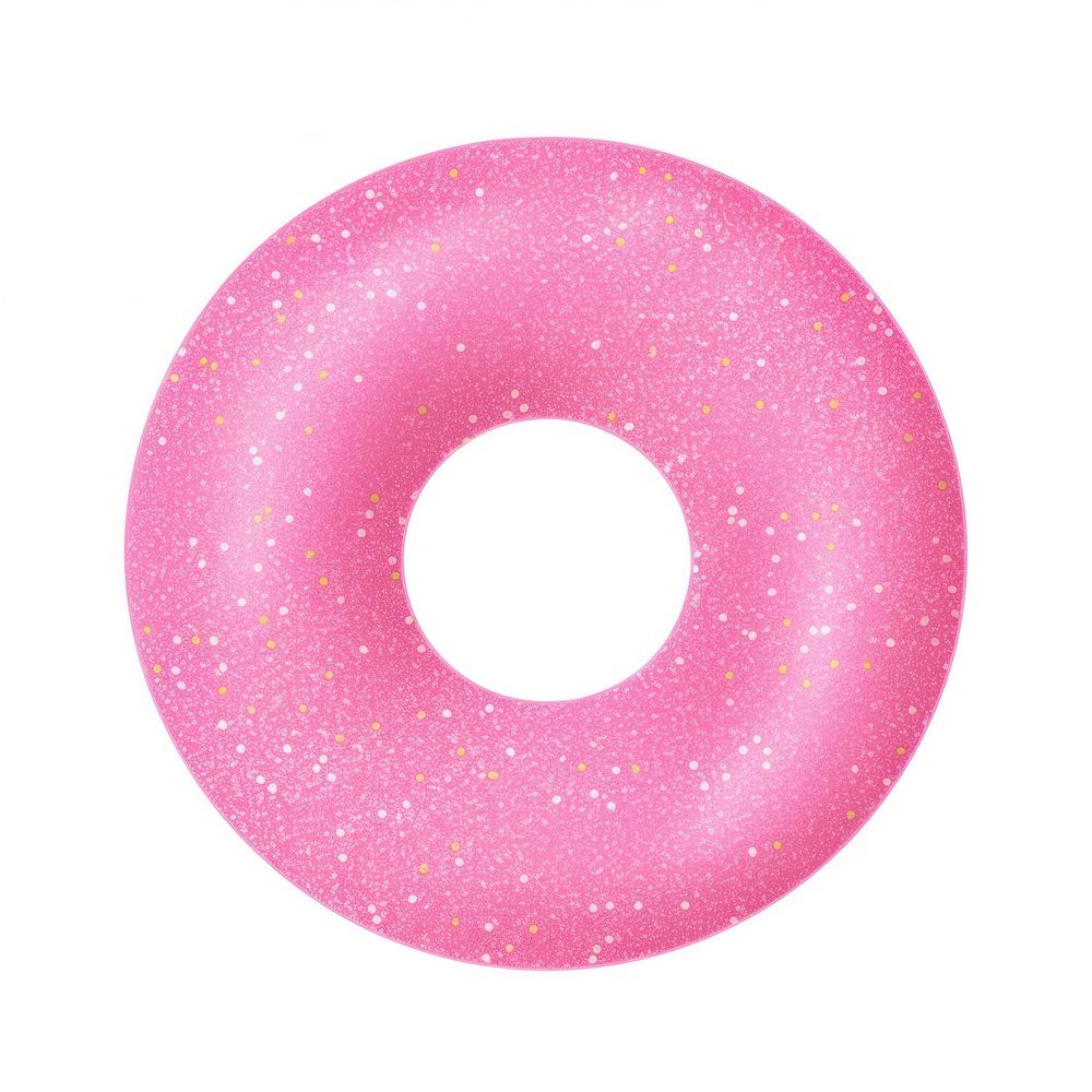 Donut icon shape pink white background.