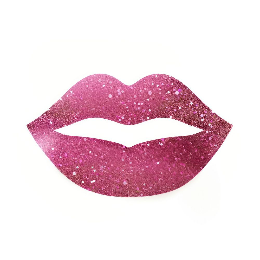 Lips cup icon lipstick glitter pink.
