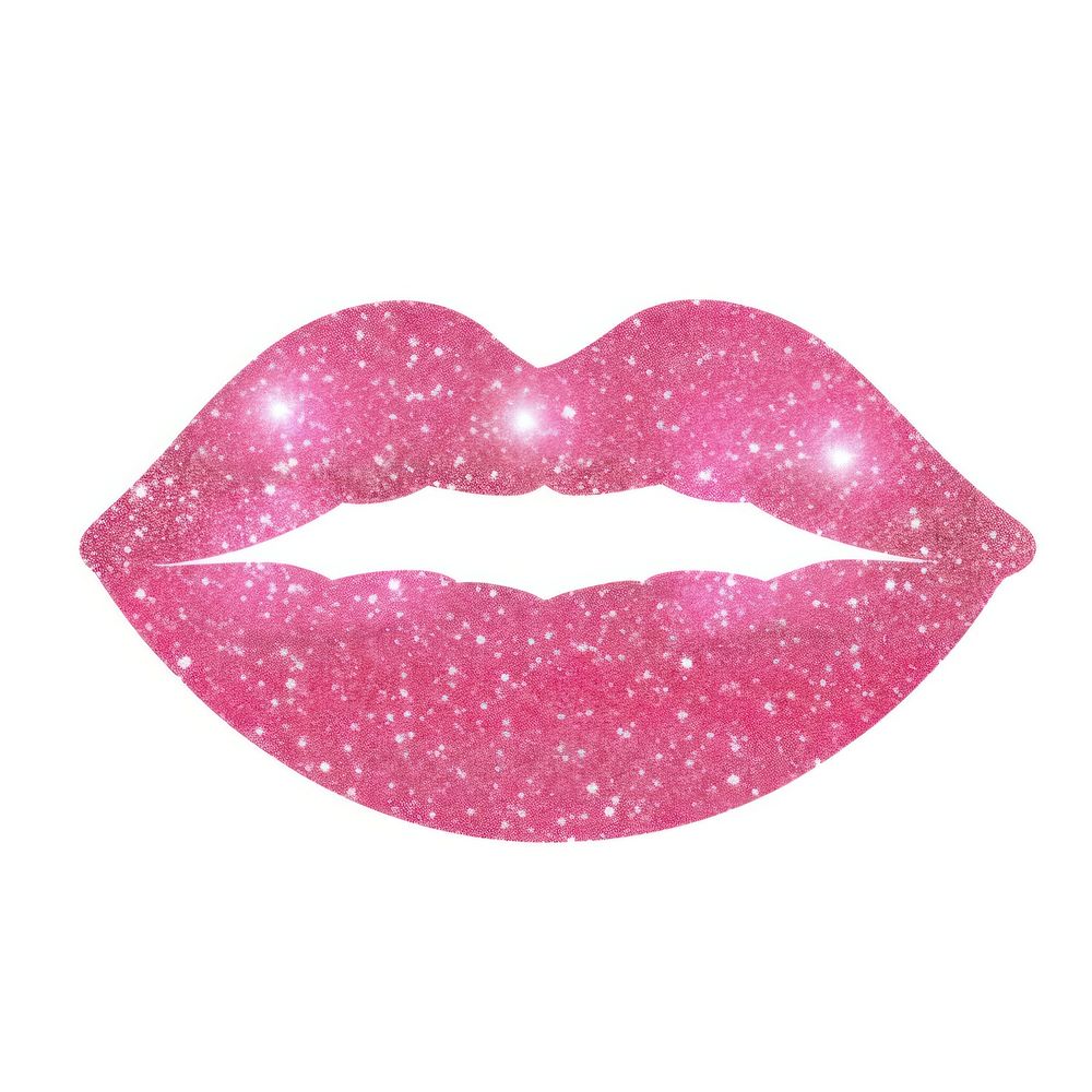 Lips icon glitter lipstick shape.