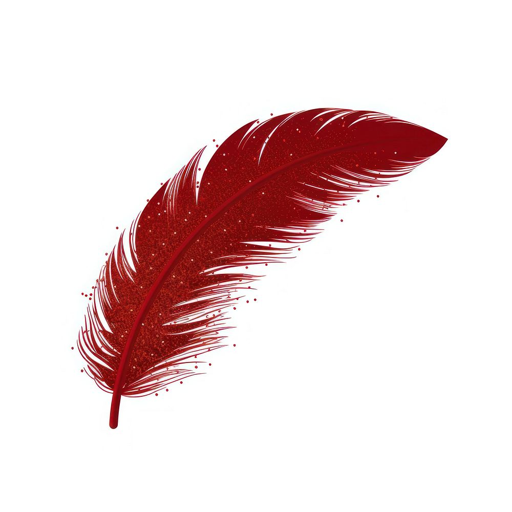 Feather icon leaf red white background.