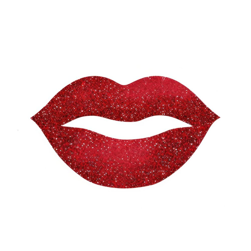 Lips cup icon lipstick red white background.