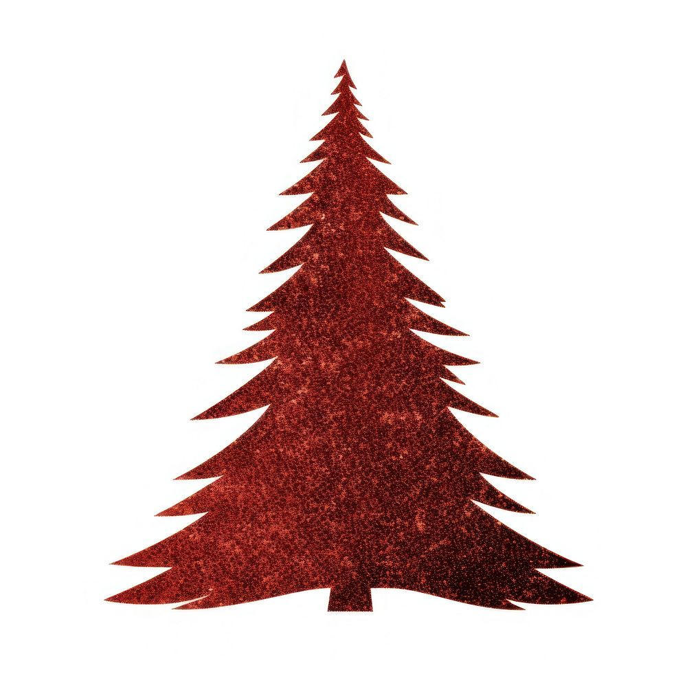 Pine tree icon christmas shape red.