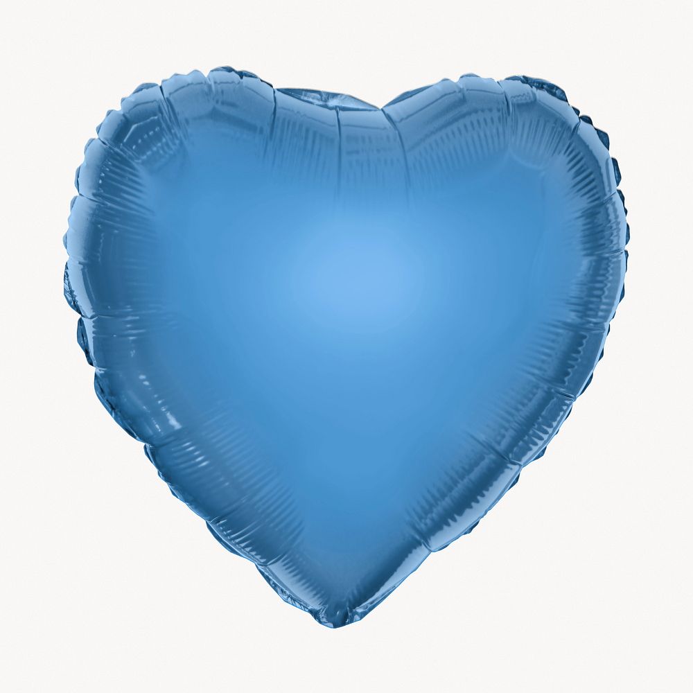 Blue heart balloon mockup psd