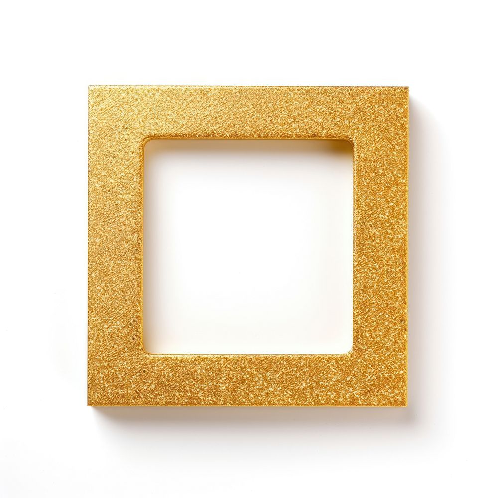 Frame glitter shapes square gold white background celebration.