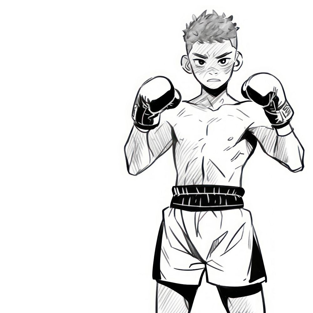 Boxing sketch punching drawing.