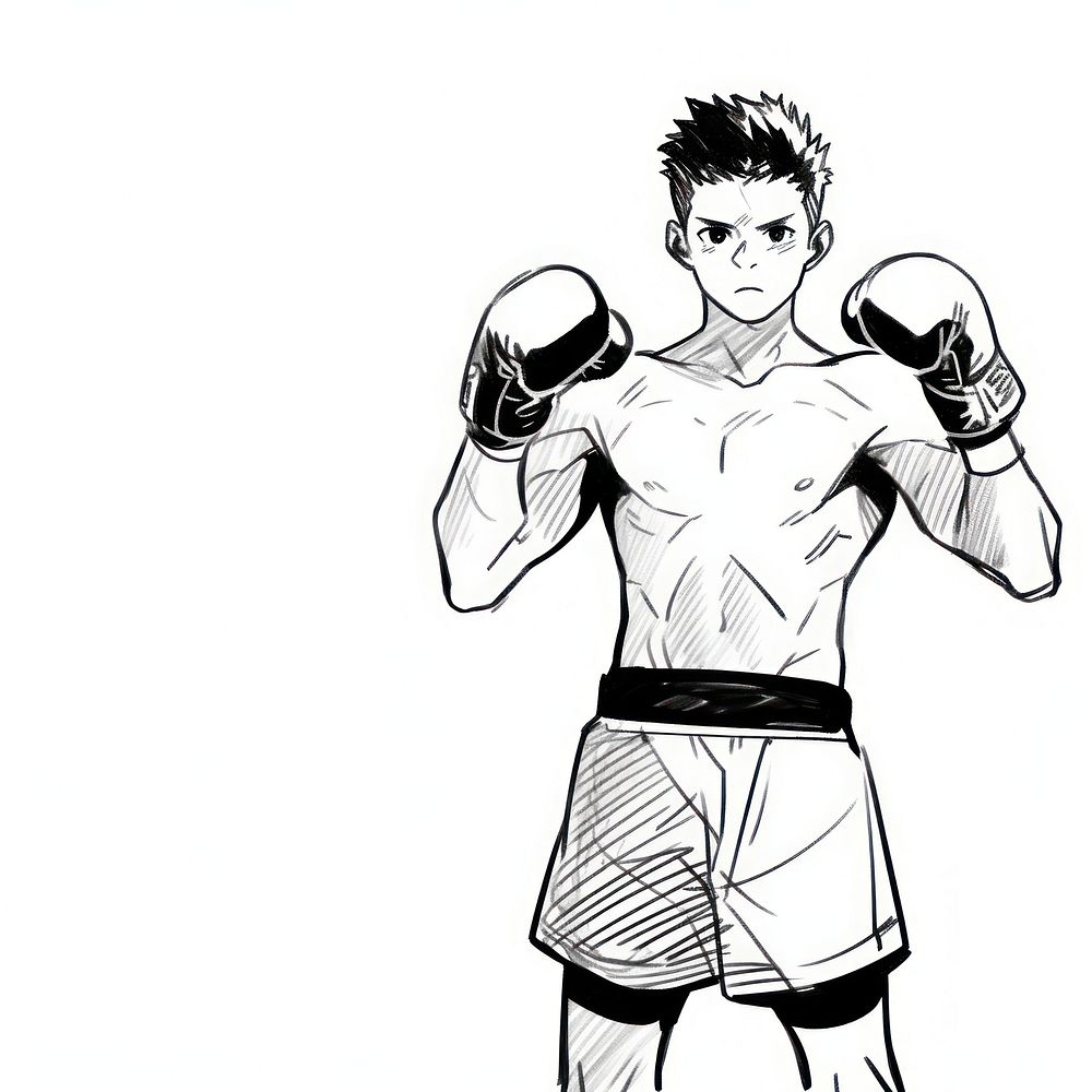 Boxing sketch punching drawing.