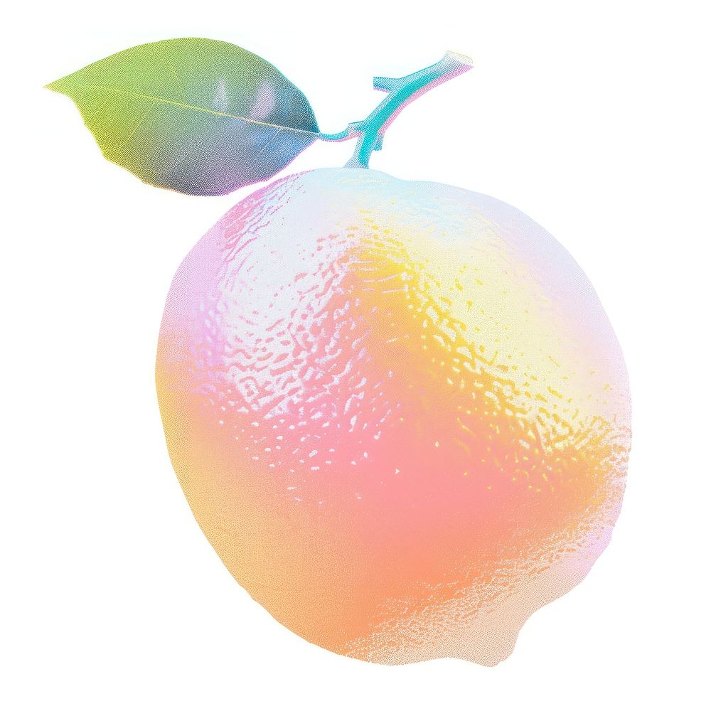 Lemon Risograph style fruit grapefruit plant.