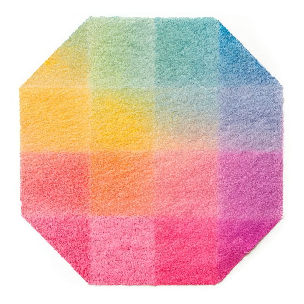 Hexagon shaped Risograph style white background creativity rectangle.
