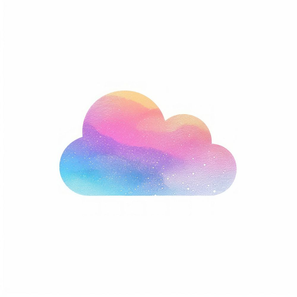 Cloud app icon Risograph style backgrounds cloud white background.