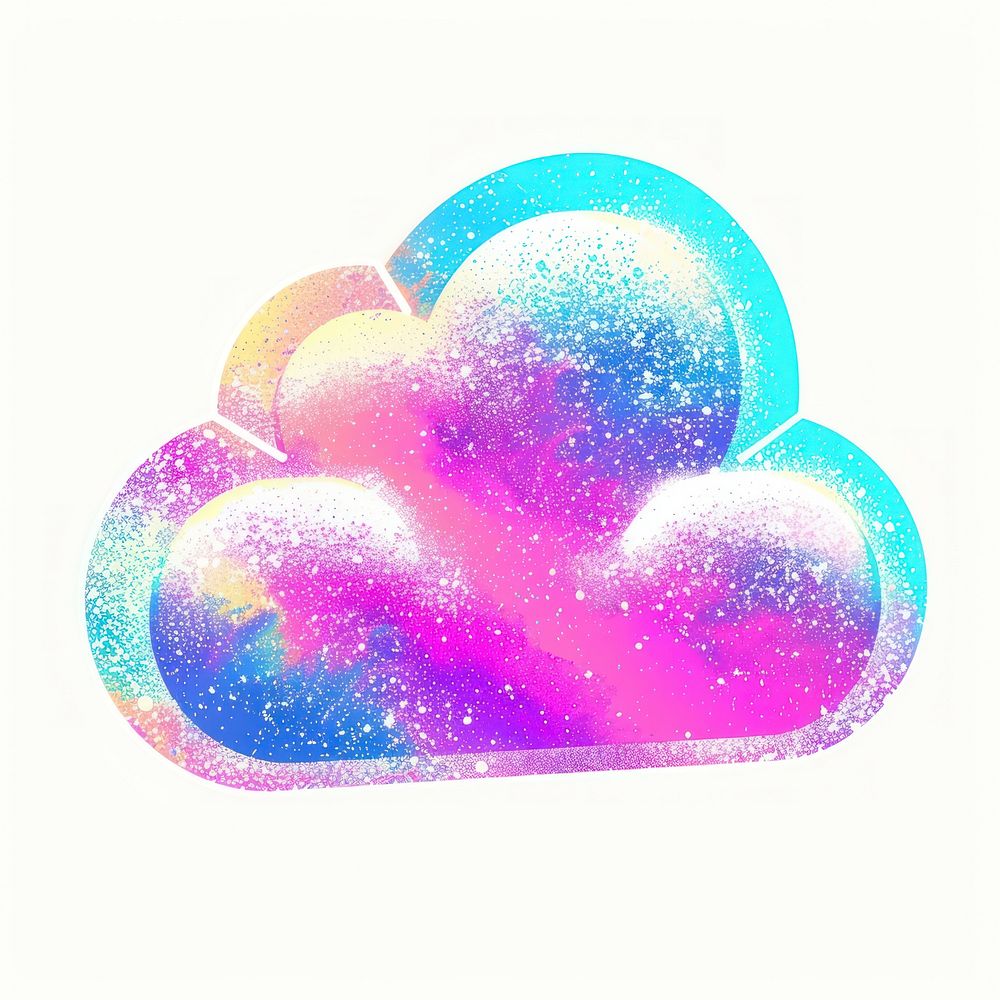 Cloud app icon Risograph style cloud creativity clothing.