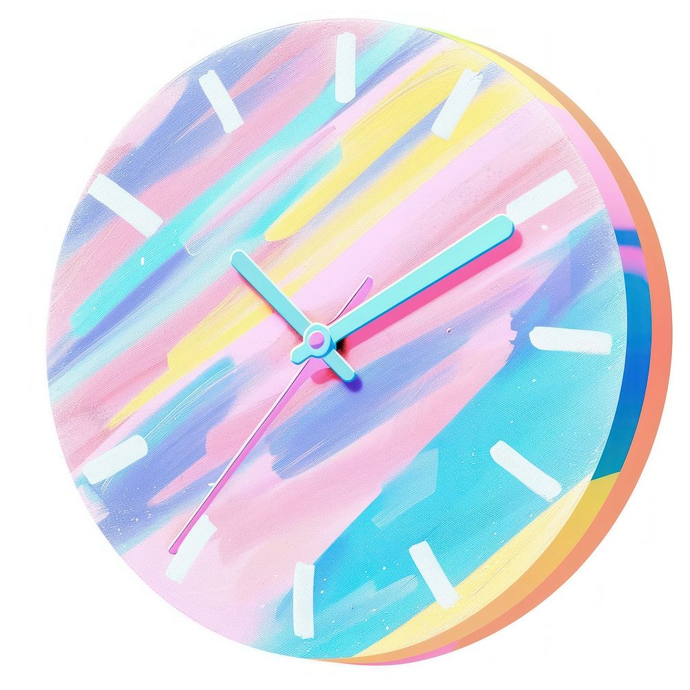 Clock icon Risograph style white background accuracy pattern.