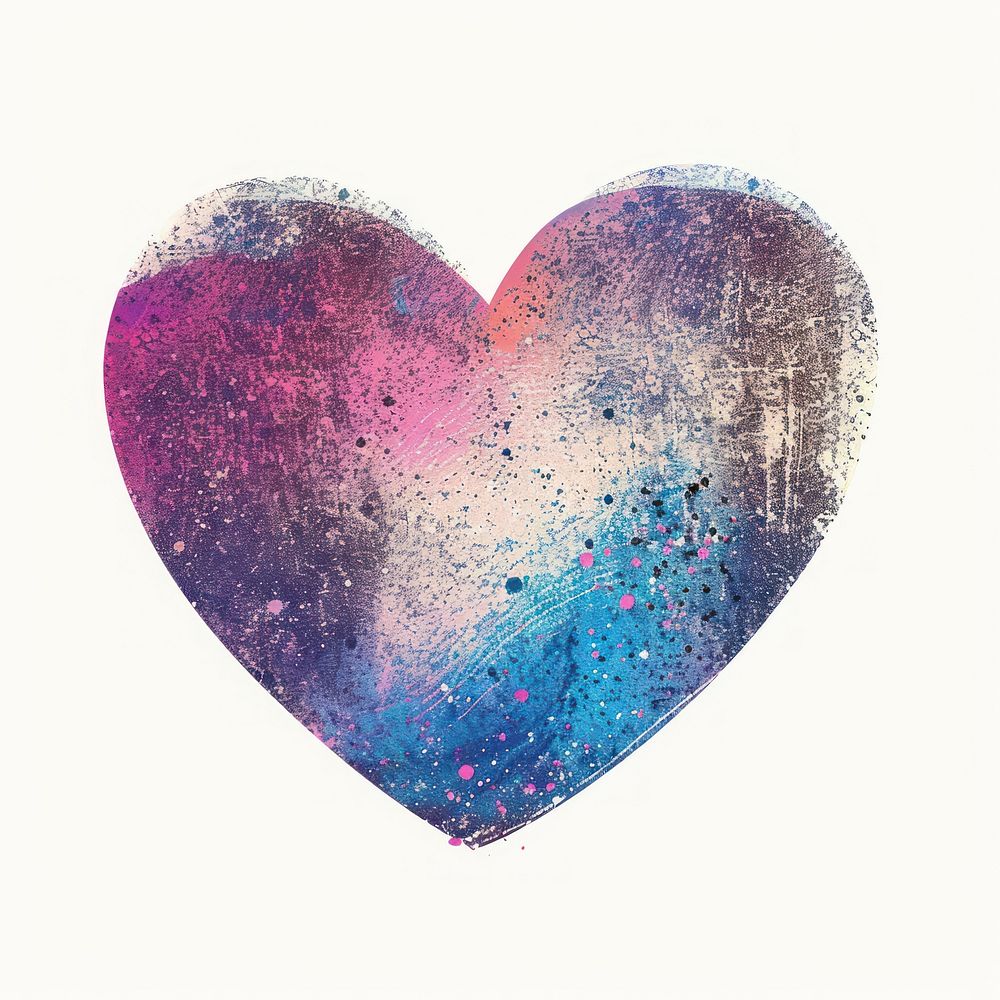 Heart shaped icon Risograph style backgrounds white background creativity.