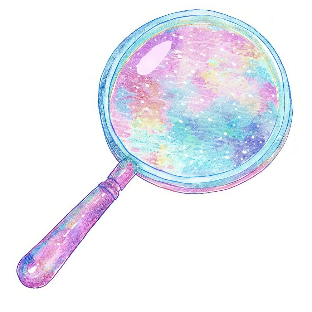 Magnifying glass Risograph style magnifying white background transparent.