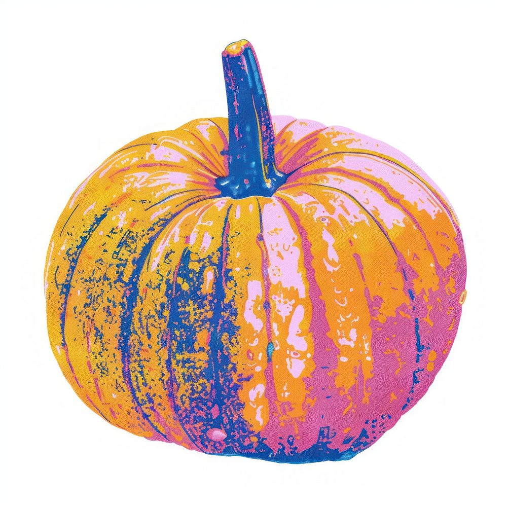 Pumpkin Risograph style pumpkin vegetable squash.