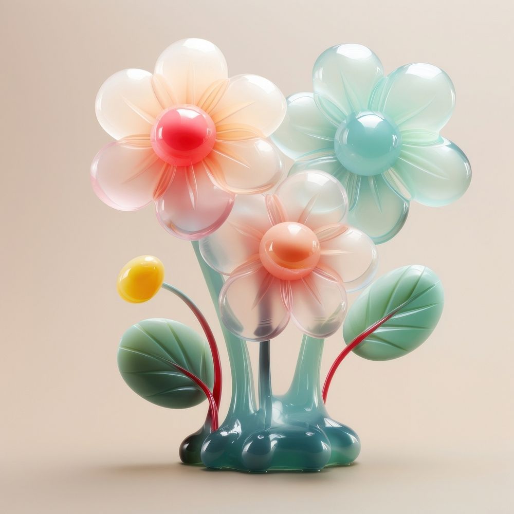 3d jelly colorful flowers confectionery creativity decoration.