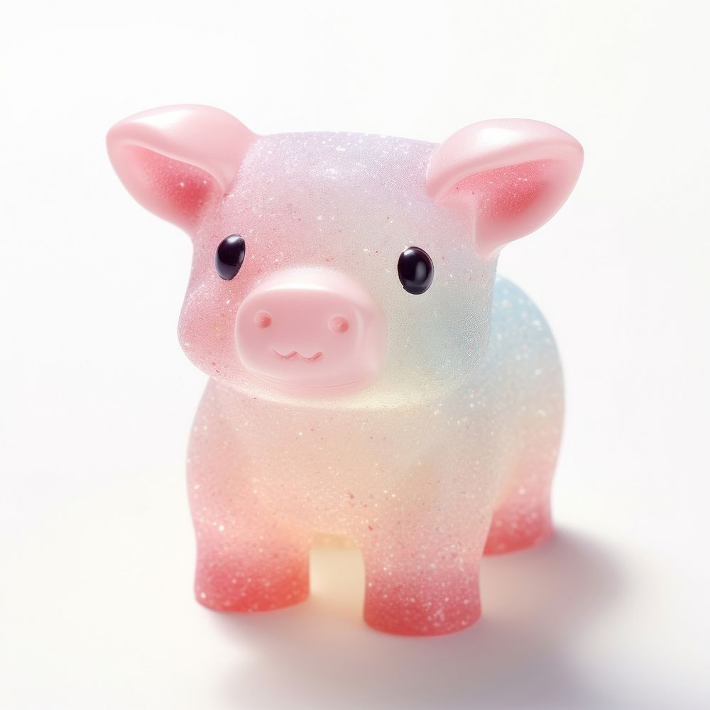 3d jelly glitter cow animal mammal pig.