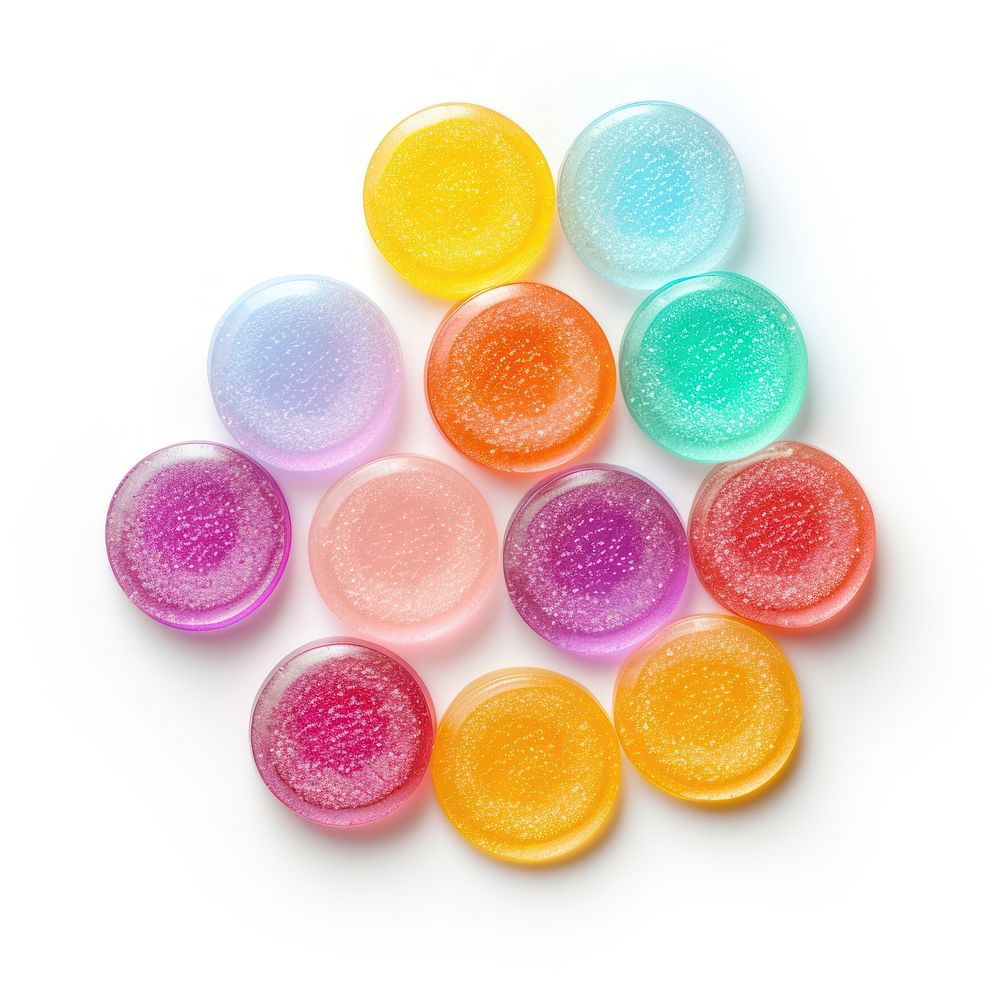 3d jelly glitter circle candy dessert sweets.