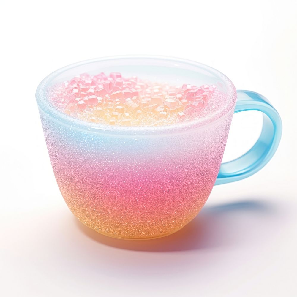 3d jelly glitter cup drink mug refreshment.