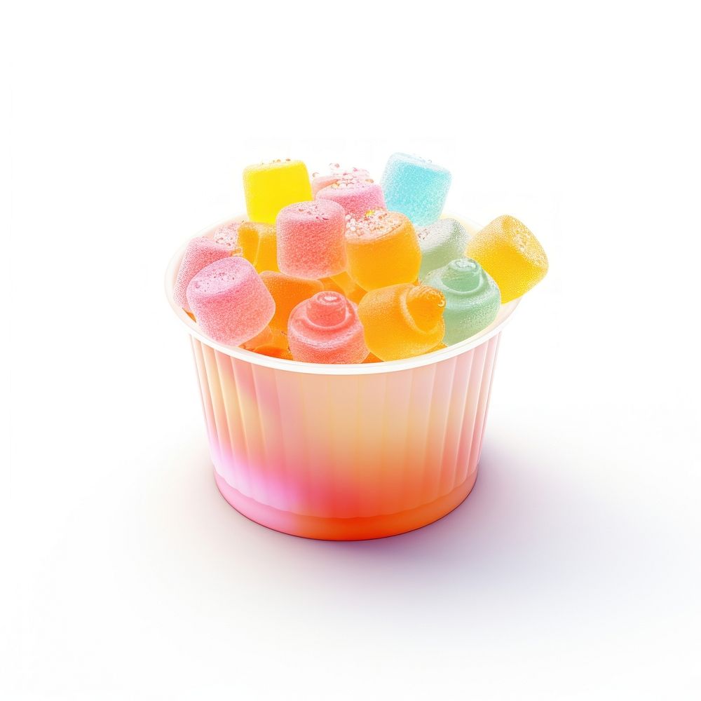 3d jelly glitter cup candy confectionery sweets.