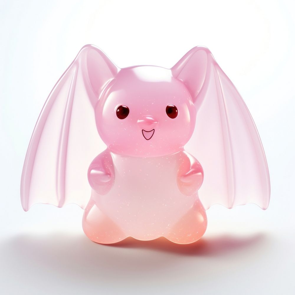 3d jelly glitter bat cute toy representation.