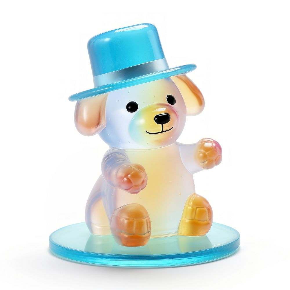 3d jelly glitter dog figurine snowman cute.