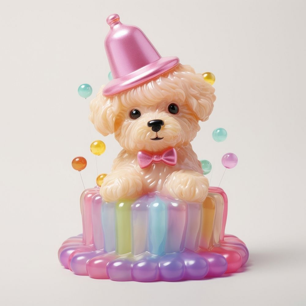 3d jelly glitter dog cake birthday dessert.