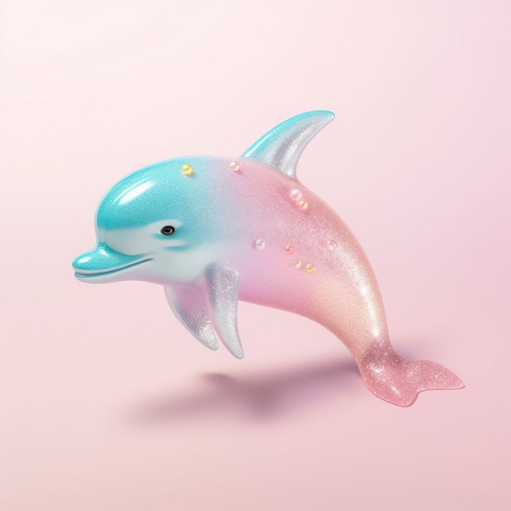 3d jelly glitter dolphin animal mammal underwater.