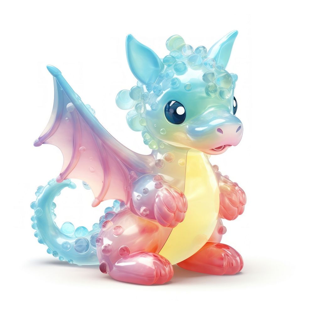 3d jelly glitter dragon animal cute toy.