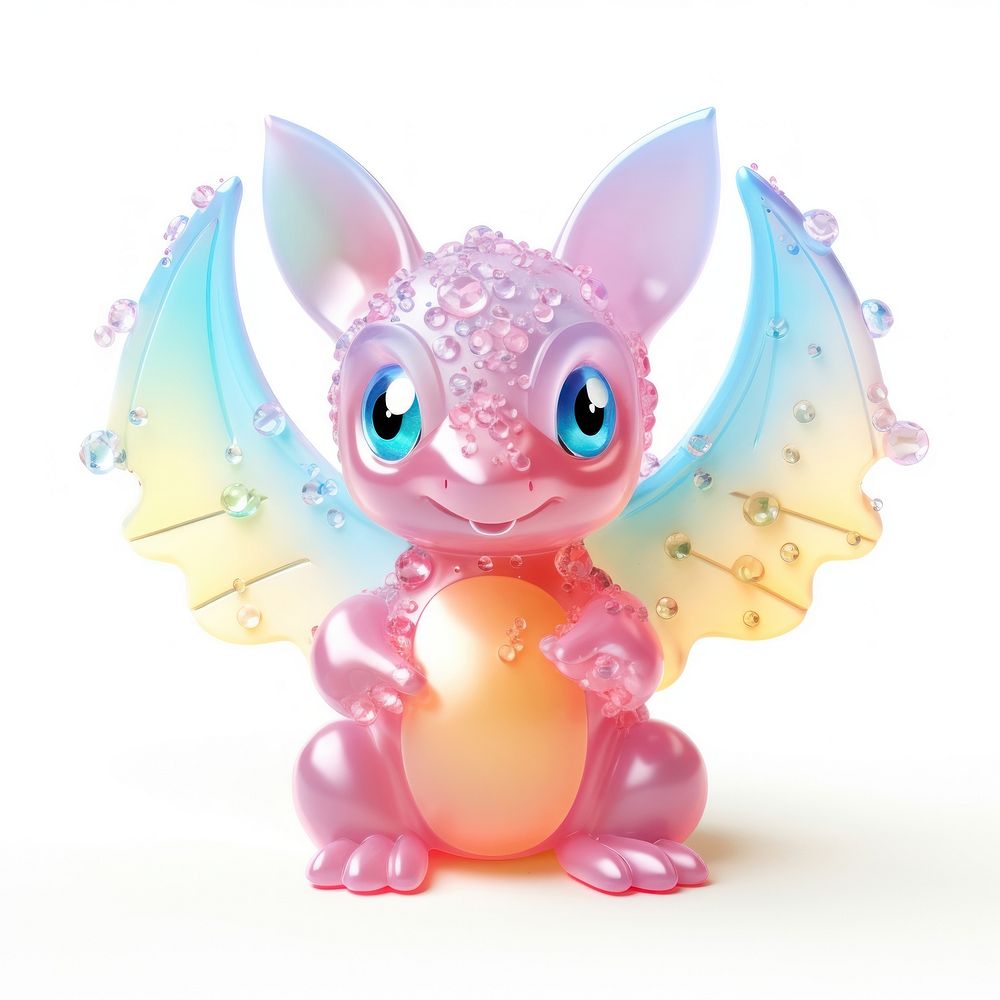 3d jelly glitter dragon cute toy representation.