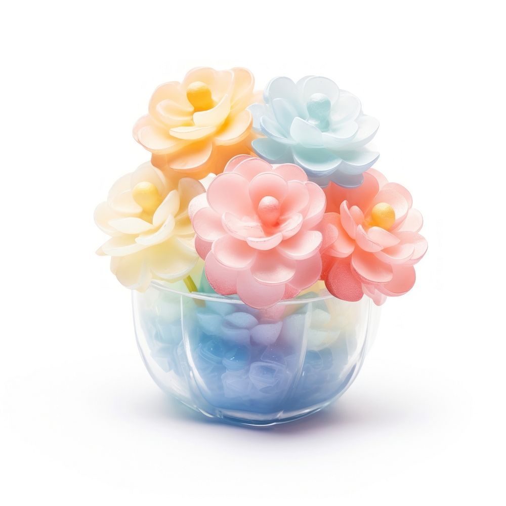 3d jelly glitter flower pot plant candy accessories.