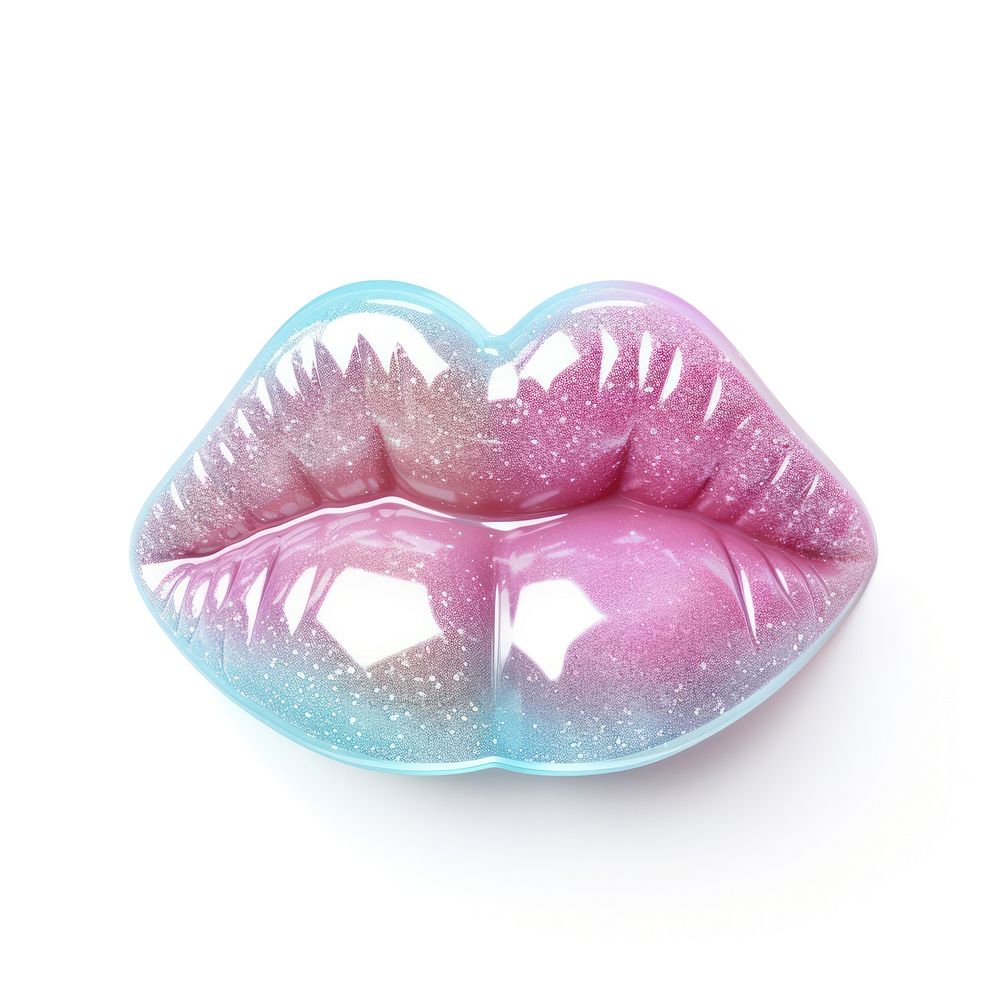 3d jelly glitter kiss lipstick jewelry purple.
